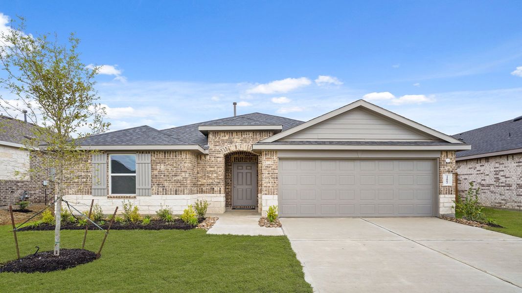 Representative exterior photo of a completed home built from the Zion by D.R. Horton in Cypress Green, Hockley, TX (Image 2).