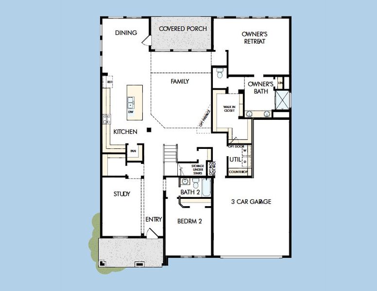 2D floor plan layout for the The Sagebrook by David Weekley Homes in Myrtle Creek, Waxahachie, TX (Image 4). 2D floor plan layout for the The Sagebrook by David Weekley Homes in Myrtle Creek, Waxahachie, TX (Image 4).