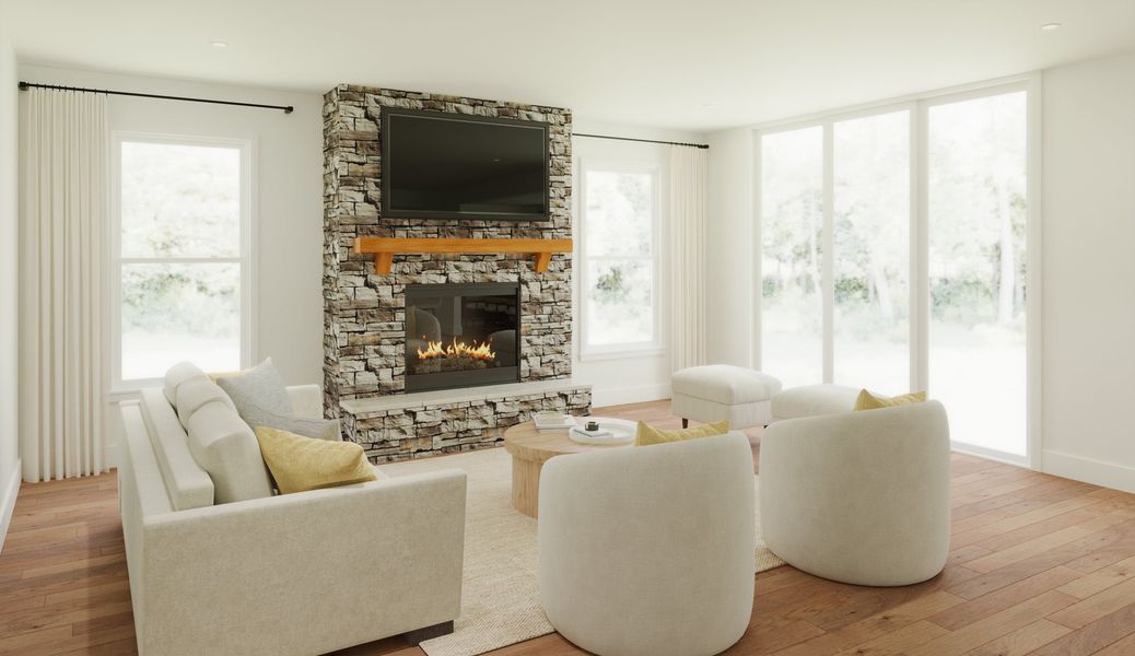 Representative furnished interior of a home built from the Birch by Fischer Homes in Vista Hills, Louisville (Image 3).