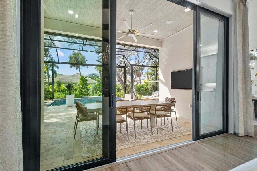 2D floor plan layout for the Indigo Grande 4 by GHO Homes in Seaglass, Vero Beach, FL (Image 36).