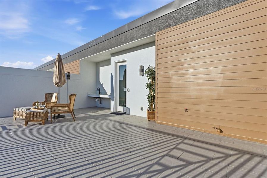 Exterior details and patio area of a home in , Treasure Island (Image 29). Exterior details and patio area of a home in , Treasure Island (Image 29).