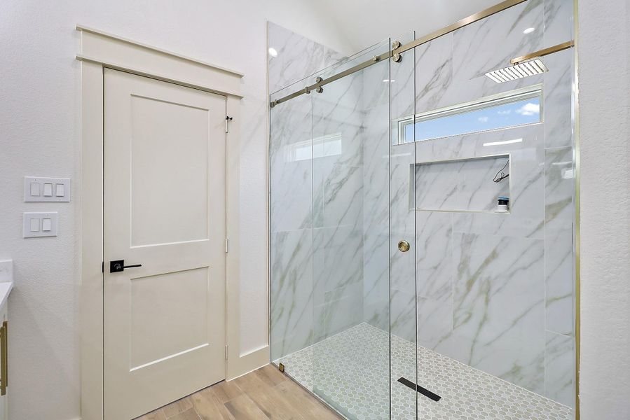 Walk in shower in primary bathroom