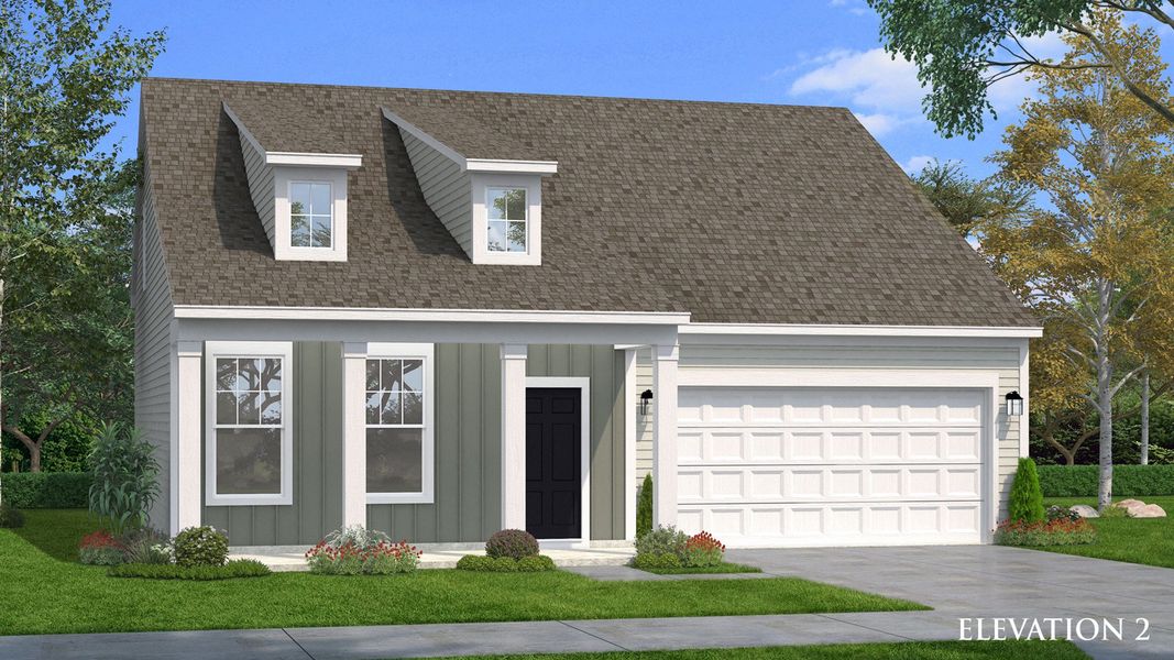 Representative exterior photo of a completed home built from the Fairfield by DRB Homes in Bellerose, Gibsonville, NC (Image 2). Representative exterior photo of a completed home built from the Fairfield by DRB Homes in Bellerose, Gibsonville, NC (Image 2).