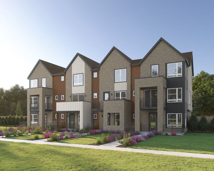 Representative exterior photo of a completed home built from the Contour Two by Brookfield Residential in Contour at Uplands, Westminster, CO (Image 2). Representative exterior photo of a completed home built from the Contour Two by Brookfield Residential in Contour at Uplands, Westminster, CO (Image 2).