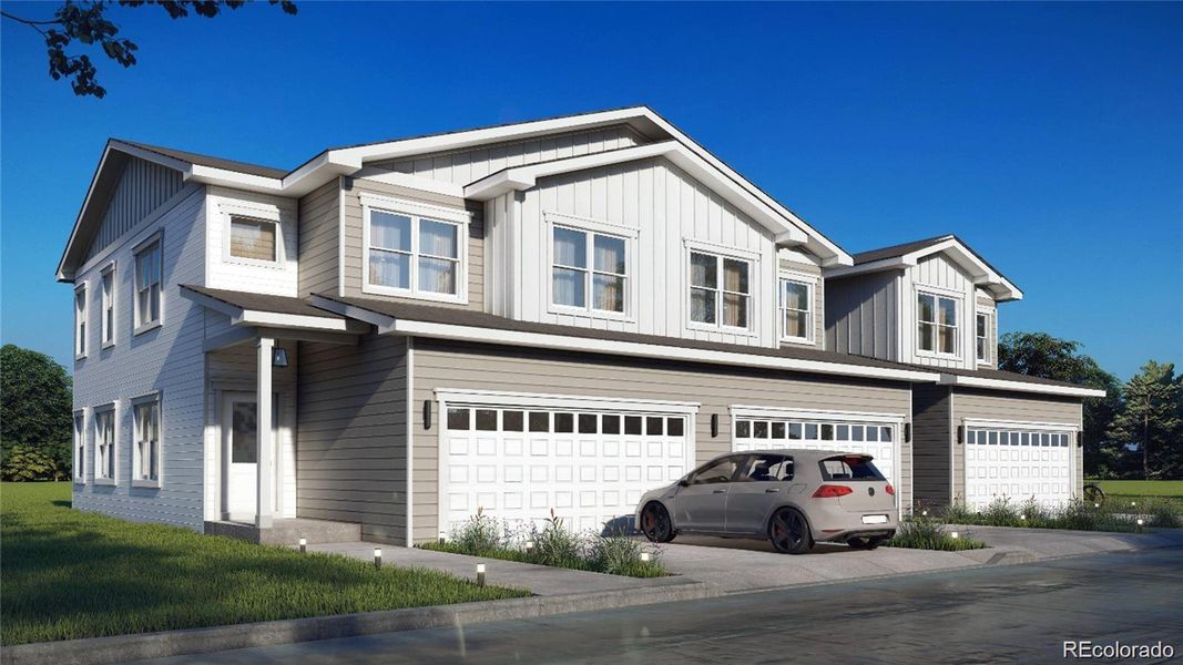 Front exterior of a new home in , Bennett, CO, highlighting curb appeal (Image 1).