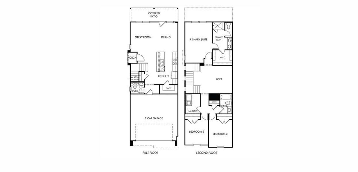 2D floor plan layout of this home in Pinewood Trails - City Series, Atascocita, TX (Image 2). 2D floor plan layout of this home in Pinewood Trails - City Series, Atascocita, TX (Image 2).