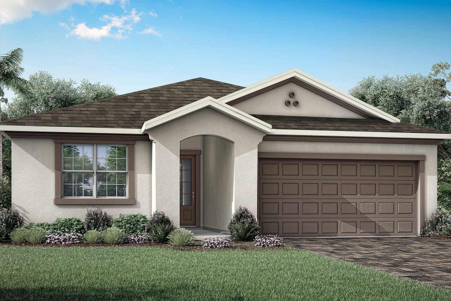 Representative exterior photo of a completed home built from the Glades by Mattamy Homes in Pasadena Ridge, Zephyrhills, FL (Image 17).