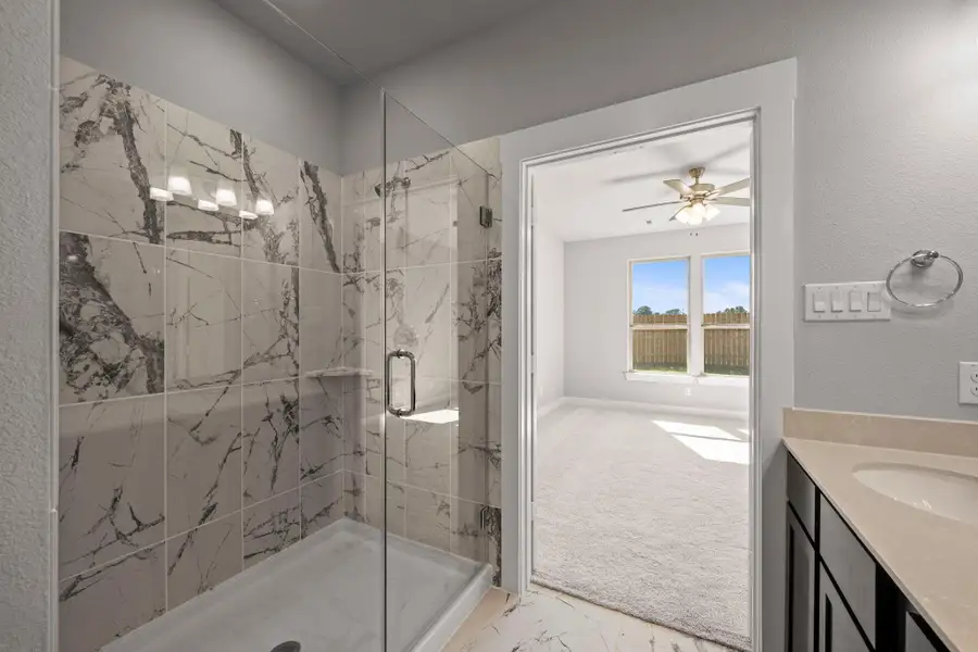 Whether you're prepping for a busy day or winding down at night, Step into the comfort of your oversized walk-in shower. Whether you're prepping for a busy day or winding down at night, Step into the comfort of your oversized walk-in shower.