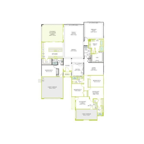2D floor plan layout of this home in Blossom Rock, Apache Junction, AZ (Image 4).