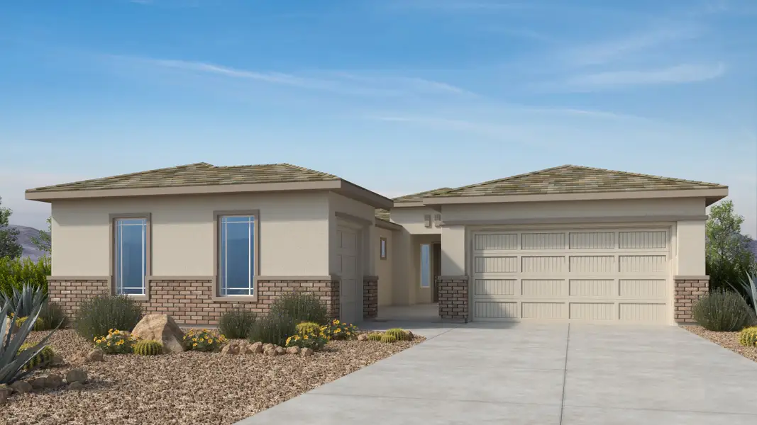 Front exterior of a home in the Verdin Passage Collection community, located in Phoenix, AZ (Image 2).
