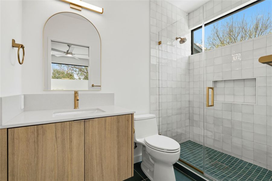 Beautiful tile work throughout house.