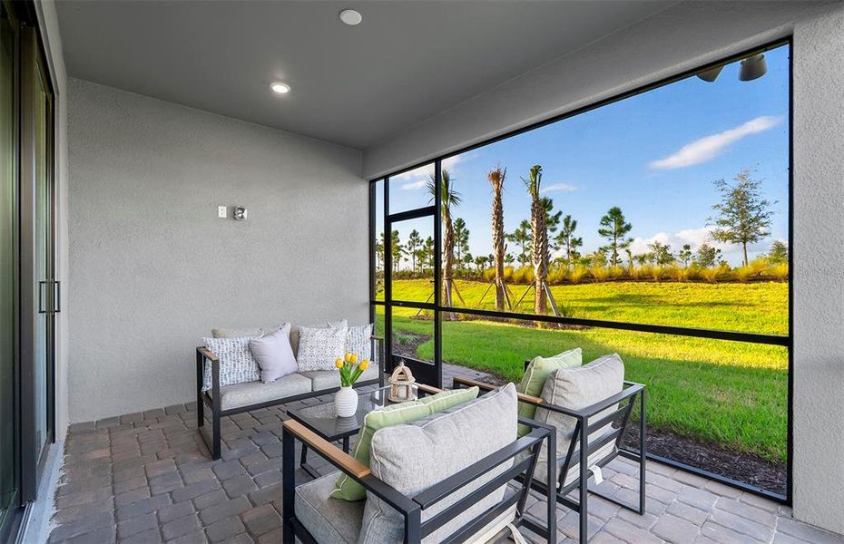 Exterior details and patio area of a home in Del Webb Catalina, Lakewood Ranch (Image 2). Exterior details and patio area of a home in Del Webb Catalina, Lakewood Ranch (Image 2).