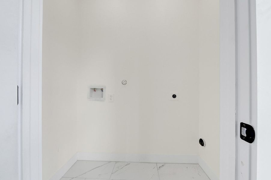 Efficient laundry space with hookups, ready for your appliances. Efficient laundry space with hookups, ready for your appliances.