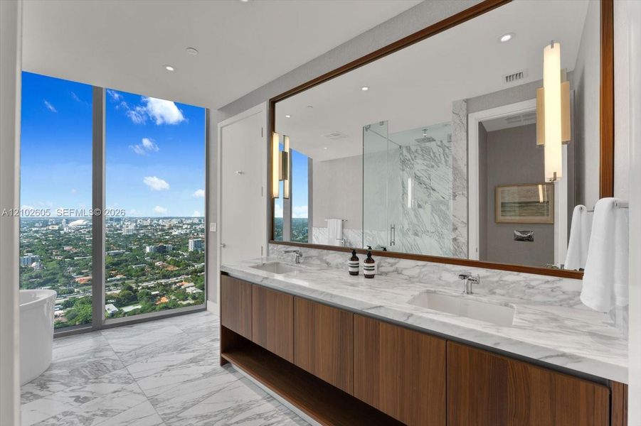 Furnished interior view inside a new home in , Miami (Image 18).