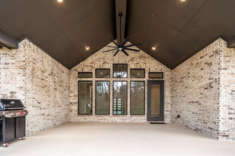 Effortless blend of indoor/outdoor living on this covered patio.