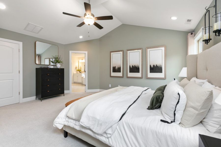 Representative furnished interior of a home built from the Hanover Lux by Keystone Homes NC in Weybridge, Burlington (Image 35).