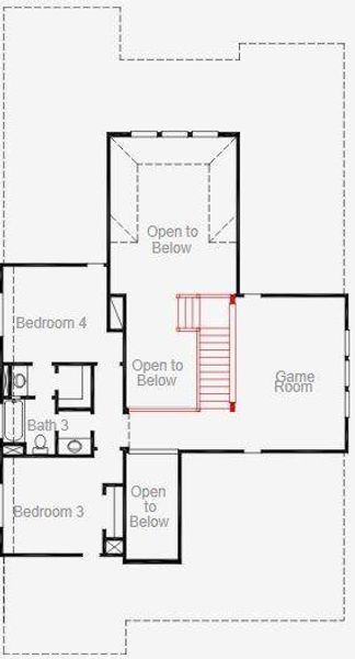 2D floor plan layout of this home in Two Step Farm, Montgomery, TX (Image 3).