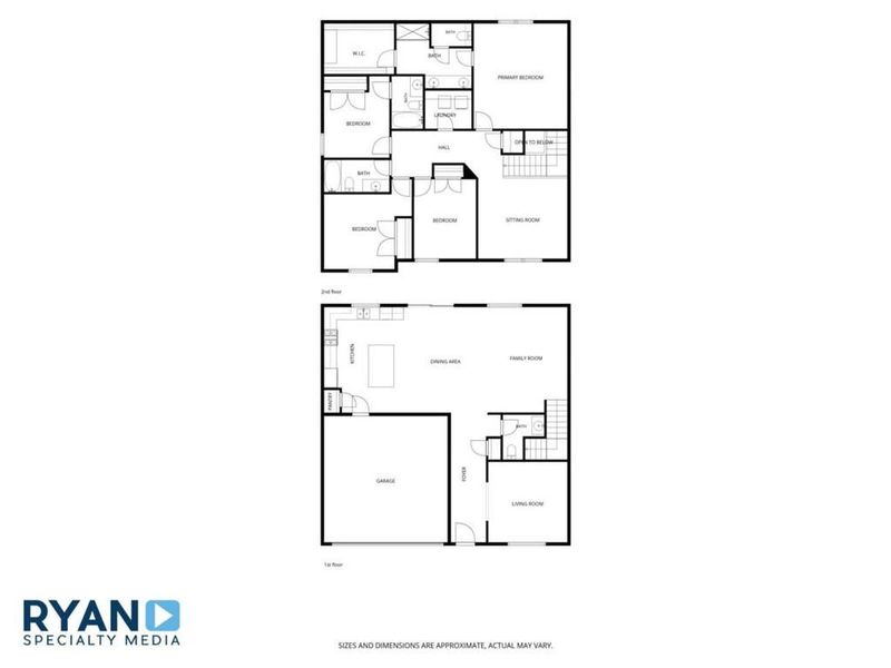 2D floor plan layout of this home in Timber Ridge, Douglasville, GA (Image 3).