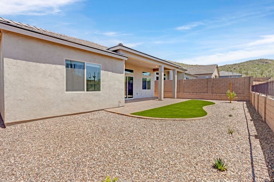 Exterior details and patio area of a home in Saguaro Reserve II, Marana (Image 15).