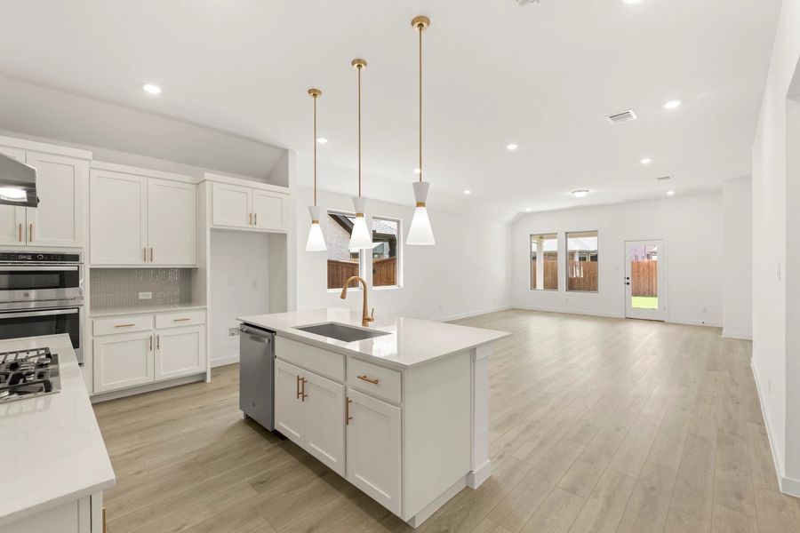Open Kitchen-Living-Dining Room featuring the Serene Collection