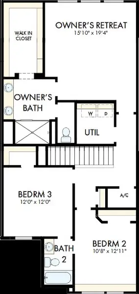 2D floor plan layout of this home in North River Ranch – Townhomes, Parrish, FL (Image 3). 2D floor plan layout of this home in North River Ranch – Townhomes, Parrish, FL (Image 3).