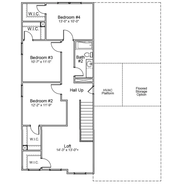 2D floor plan layout of this home in Citadel Point at Southbridge, Sneads Ferry, NC (Image 3).