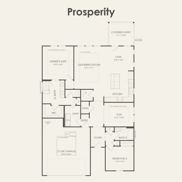 2D floor plan layout for the Prosperity by Del Webb in Del Webb Sonoma Verde, Rockwall, TX (Image 5).