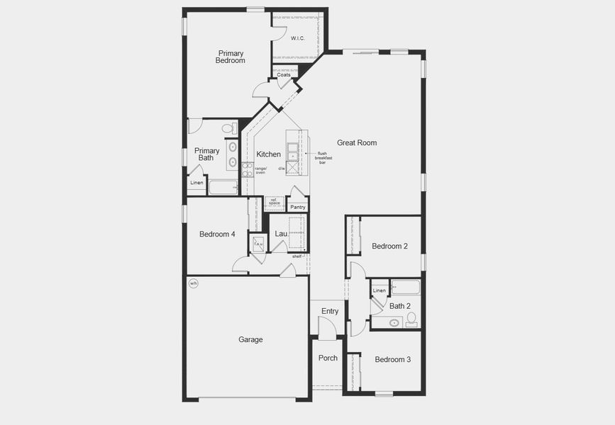 2D floor plan layout for the 1989 Modeled by KB Home in Deer Springs, Zephyrhills, FL (Image 3).
