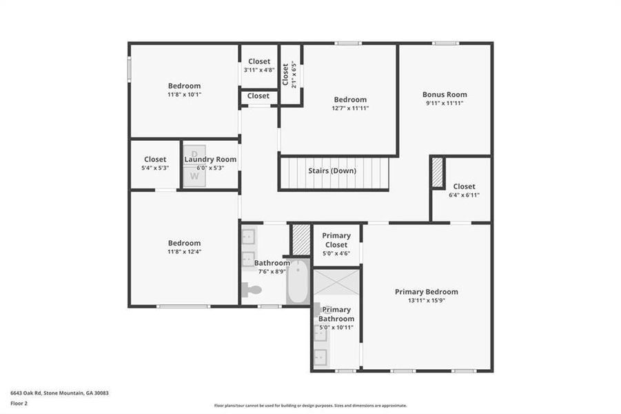 2D floor plan layout of this home in , Stone Mountain, GA (Image 6).