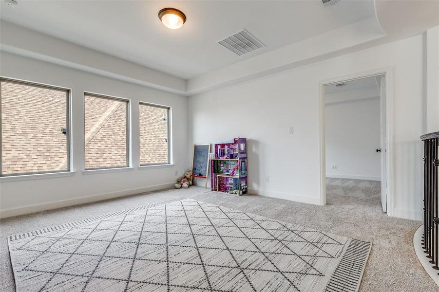 Rec room featuring carpet