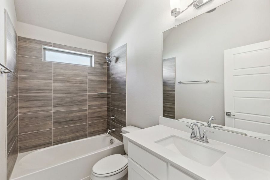 Bathroom in the Bowie home plan by Trophy Signature Homes – REPRESENTATIVE PHOTO Bathroom in the Bowie home plan by Trophy Signature Homes – REPRESENTATIVE PHOTO