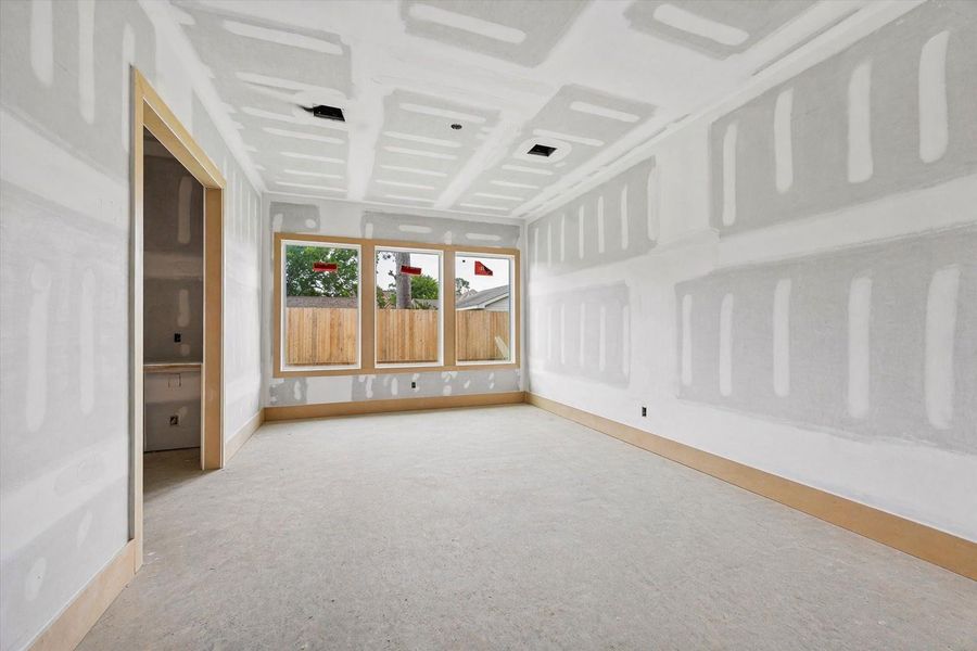 Dedicated dining space framed by oversized rear windows and designed to showcase a statement wine wall. Positioned just off the kitchen for seamless entertaining, with easy flow to the covered patio for indoor outdoor gatherings. Dedicated dining space framed by oversized rear windows and designed to showcase a statement wine wall. Positioned just off the kitchen for seamless entertaining, with easy flow to the covered patio for indoor outdoor gatherings.