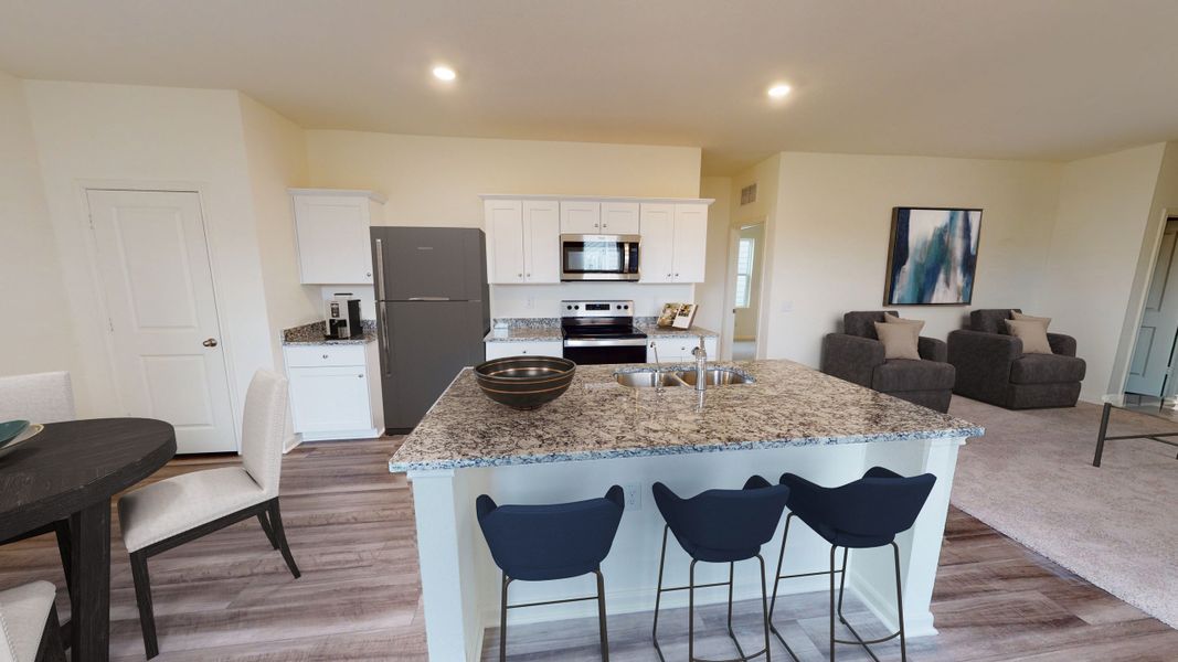 Representative furnished interior of a home built from the Odyssey by Starlight Homes in The Wilder, Adkins (Image 4). Representative furnished interior of a home built from the Odyssey by Starlight Homes in The Wilder, Adkins (Image 4).
