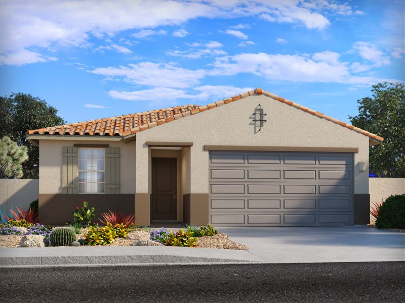 Representative exterior photo of a completed home built from the Garnet by Meritage Homes in Alamar at Rocking K, Vail, AZ (Image 5).