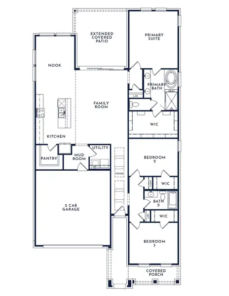 2D floor plan layout of this home in Parkmont – Timberbrook, Justin, TX (Image 3). 2D floor plan layout of this home in Parkmont – Timberbrook, Justin, TX (Image 3).