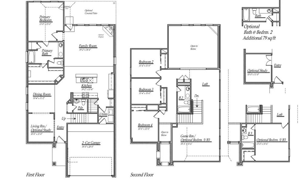 2D floor plan layout of this home in Olympia Fields, Fresno, TX (Image 2).