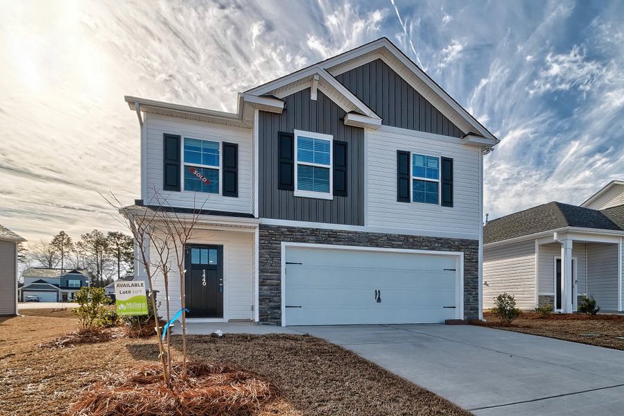 Front exterior of a new home in , Gaston, SC, highlighting curb appeal (Image 1). Front exterior of a new home in , Gaston, SC, highlighting curb appeal (Image 1).