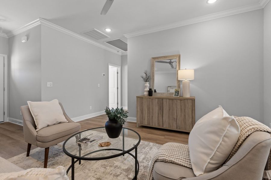 Furnished interior in a model home at The Eleuthera in Chattanooga (Image 5).