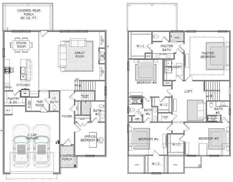 2D floor plan layout of this home in , Flowery Branch, GA (Image 5).