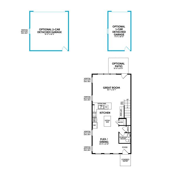 2D floor plan layout of this home in Townhomes at Nexton, Summerville, SC (Image 2).
