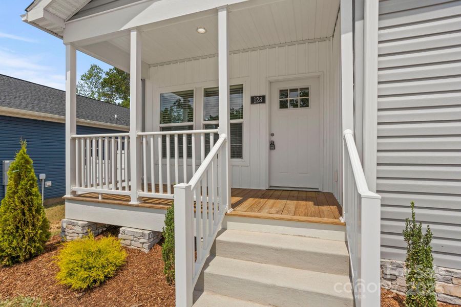Exterior details and patio area of a home in , Asheville (Image 4).