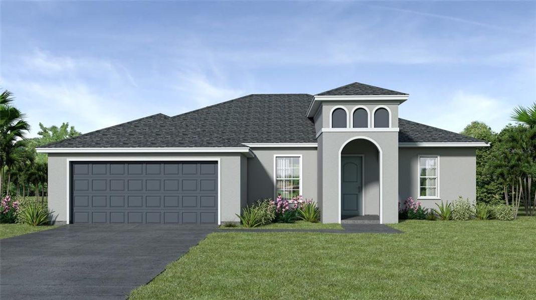 Front exterior of a new home in , Palm Coast, FL, highlighting curb appeal (Image 1). Front exterior of a new home in , Palm Coast, FL, highlighting curb appeal (Image 1).
