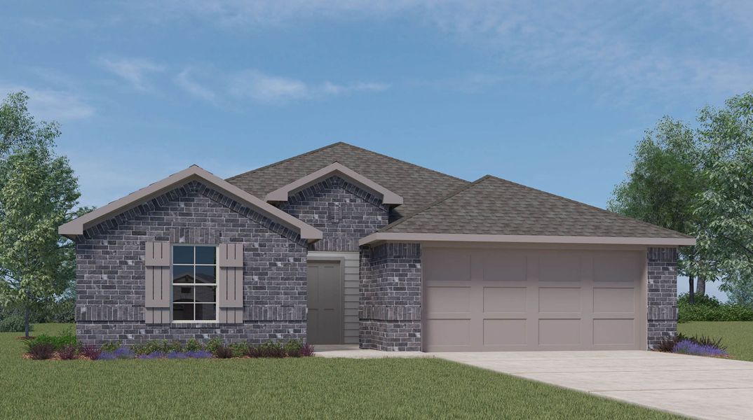 Representative exterior photo of a completed home built from the Elgin by D.R. Horton in Royal Oak South, Corpus Christi, TX (Image 1).