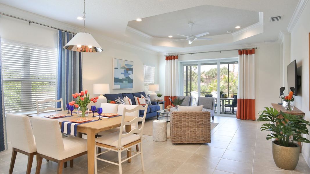 Furnished interior view inside a new home in Boca Royale Golf and Country Club at Wellen Park, Englewood (Image 8). Furnished interior view inside a new home in Boca Royale Golf and Country Club at Wellen Park, Englewood (Image 8).