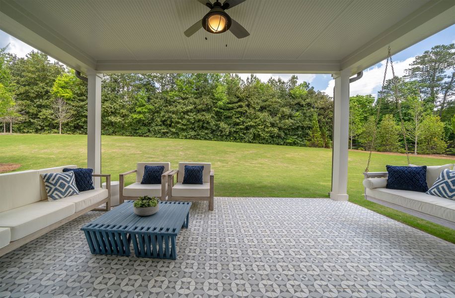 Representative exterior details of a home built from the The Terramont by David Weekley Homes in Meadow Brook Farms, Cumming (Image 3).