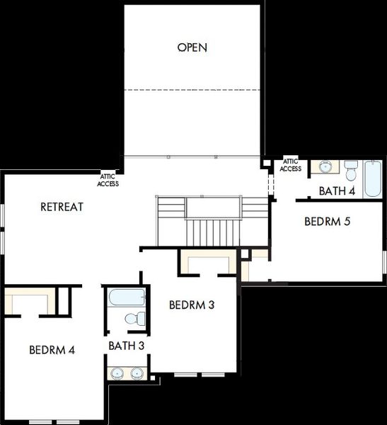 2D floor plan layout of this home in Goodland – Manor Series, Grand Prairie, TX (Image 3). 2D floor plan layout of this home in Goodland – Manor Series, Grand Prairie, TX (Image 3).