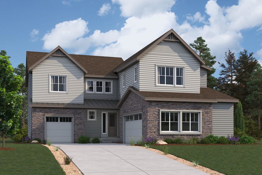 Representative exterior photo of a completed home built from the Bridlewood by Century Communities in Overland Ranch, Aurora, CO (Image 1). Representative exterior photo of a completed home built from the Bridlewood by Century Communities in Overland Ranch, Aurora, CO (Image 1).