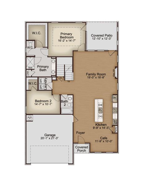 2D floor plan layout for the Westmoor by McKinley Homes in Cooper's Walk, Loganville, GA (Image 4).