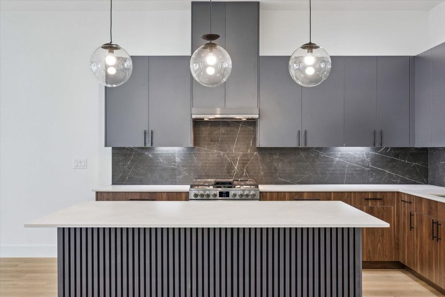 Statement island anchoring the kitchen with elevated visual impact