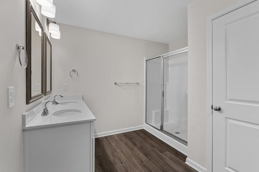 Representative furnished interior of a home built from the Larch Duplex by McGuinn Homes in South Lake Commons, Lexington (Image 7).